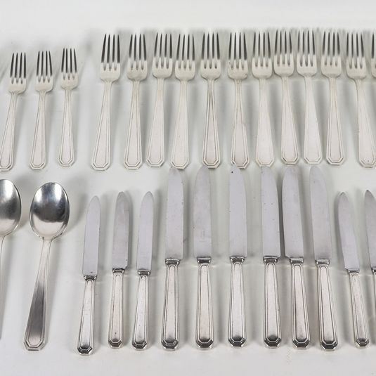 Silver metal cutlery set (48 pcs)