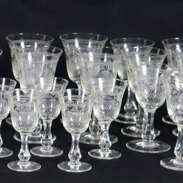 Lead Crystal Roman Glasses, Wine Glasses, Champagne Glasses