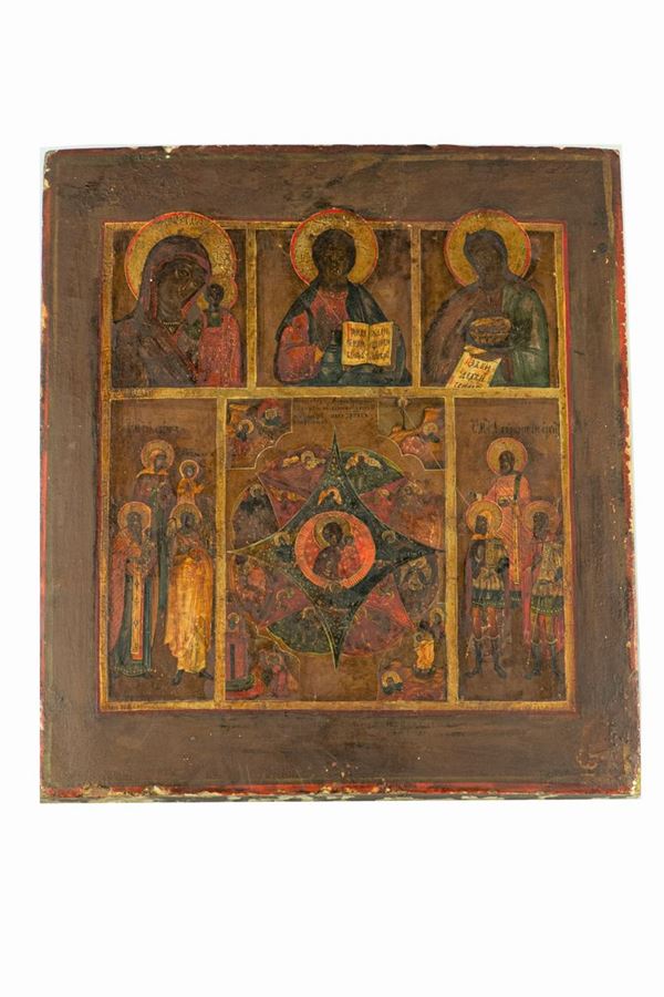 Icon &quot;Mother of God of the Burning Bush and Saints&quot;