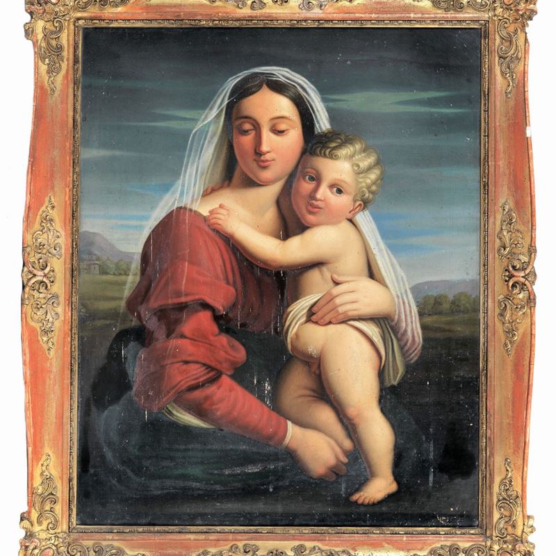 "Madonna con Bambino", dipinto ad olio su tela