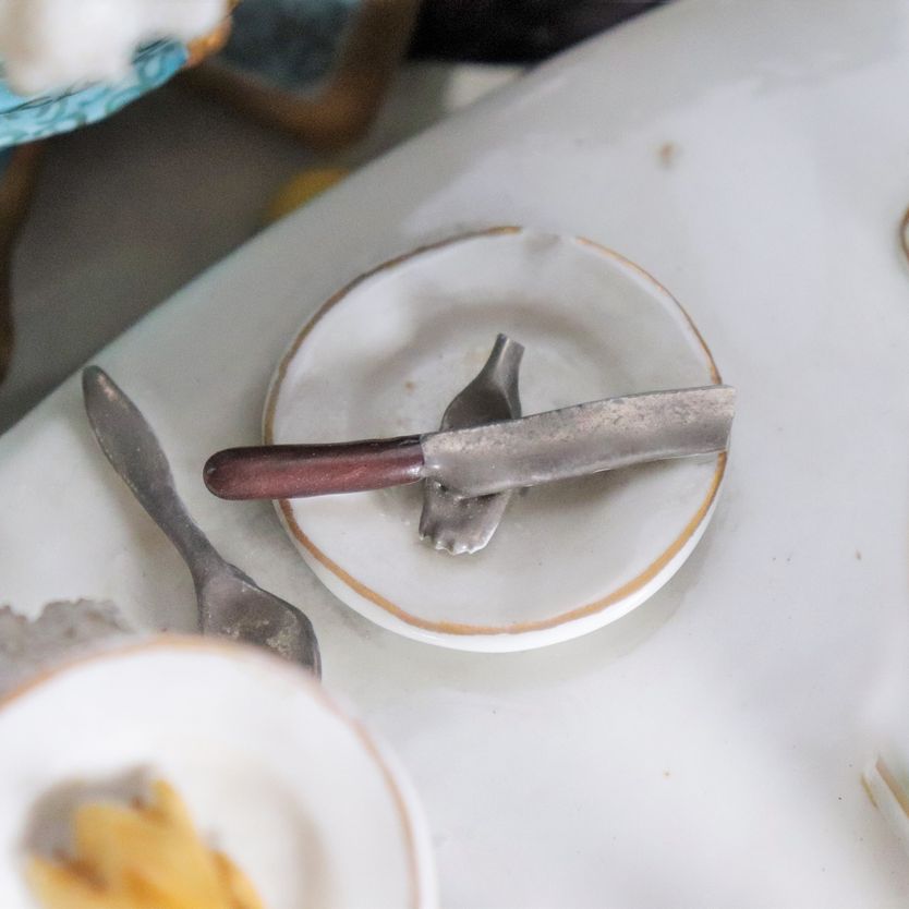 "Il pranzo dei nobili", antico grande gruppo in porcellana Capodimonte