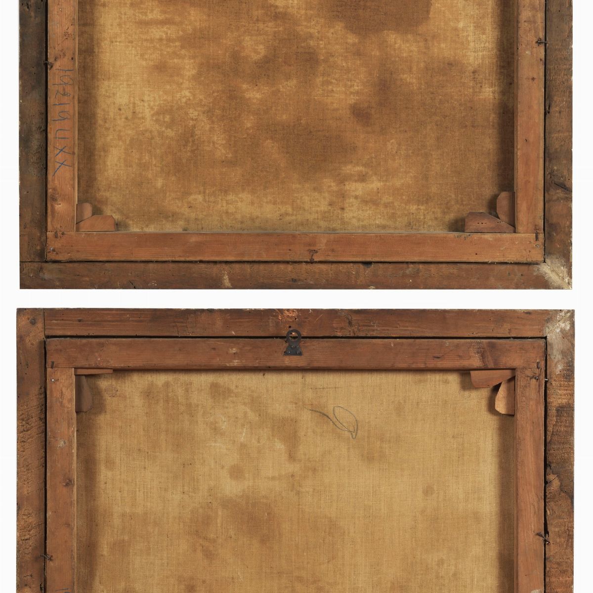 Seguace di. "Venere e Adone" e "La toletta di Venere", coppia di dipinti ad olio su tela di prege...