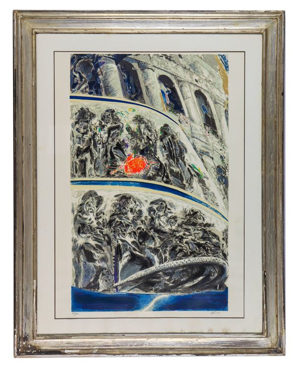 Ennio Calabria - "Untitled", multiple color lithograph 59/150
