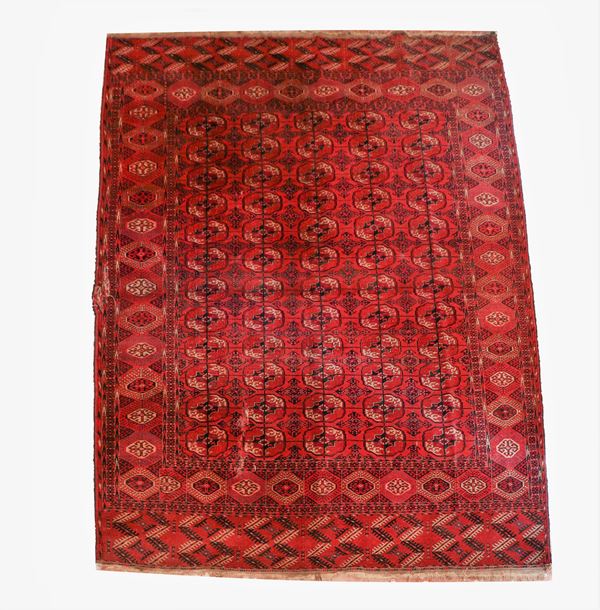 Bokhara carpet with a red background, 3.42 x 2.36 m