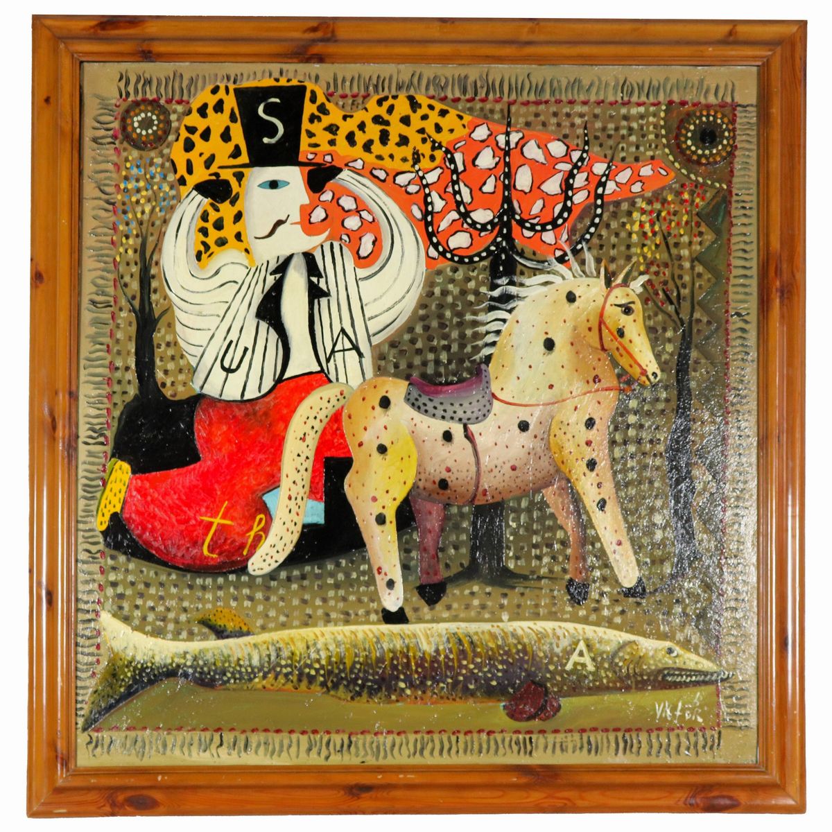 Firmato. "Senza Titolo", dipinto ad olio su tela