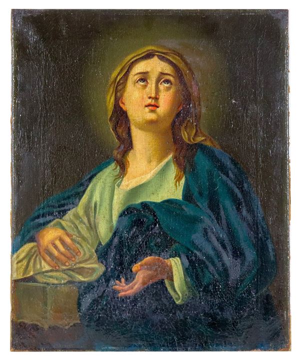 Scuola Napoletana Inizio XVIII Secolo - "Madonna Addolorata", dipinto ad olio su tela