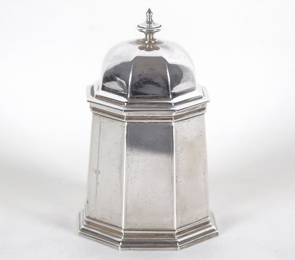 Octagonal silver sugar bowl, gr. 360