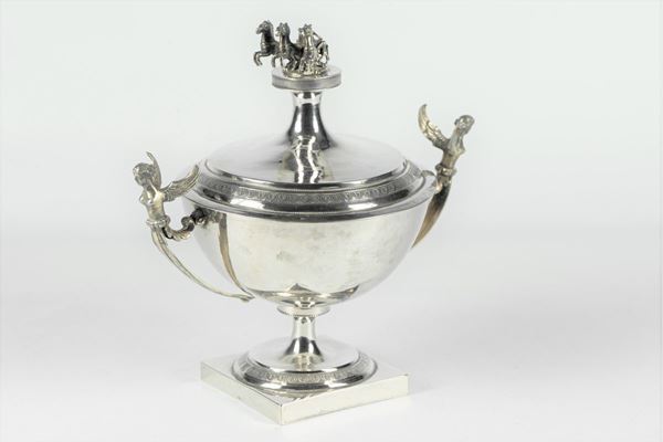 Roman sugar bowl in silver