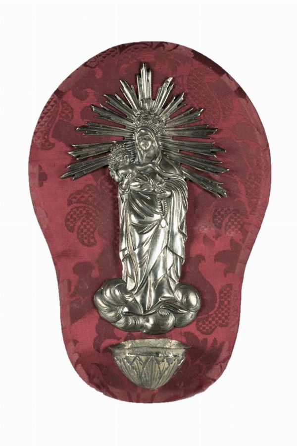 Holy water stoup in silver
