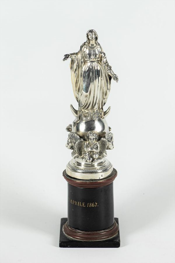 Scultura Romana in argento &quot;Madonna Immacolata&quot;