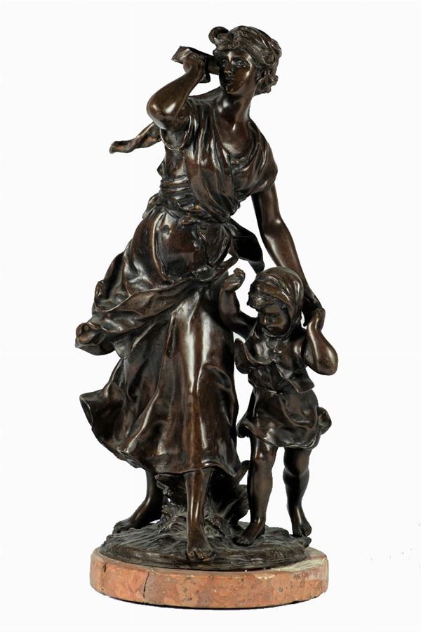 Bronze group &quot;Girl with girl&quot;