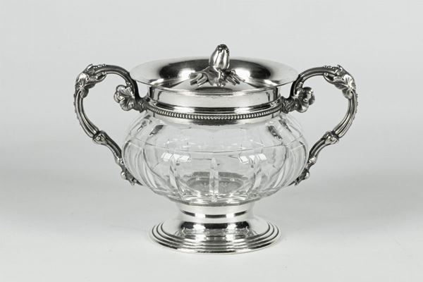Christofle sugar bowl in the shape of an amphora