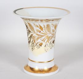 Vaso in ceramica piccolo bianco e oro