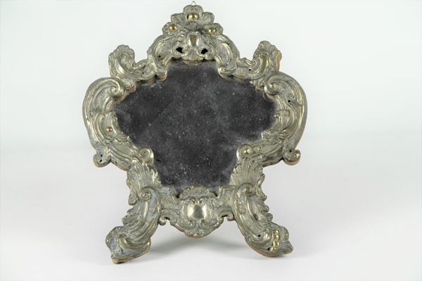 Roman table card in silver-plated copper