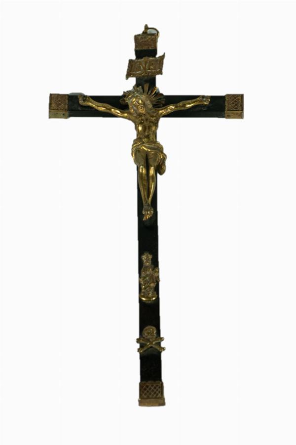 Crucifix in gilded bronze