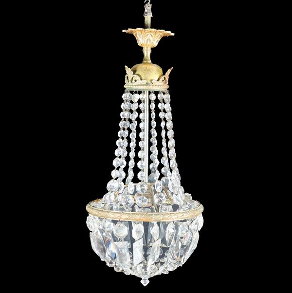 Small crystal hot air balloon chandelier with prisms and beaded chandeliers, 1 light