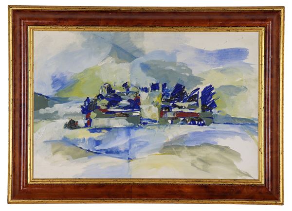 Rafal Cholodzinski (Pittore Polacco XX Secolo) - "Isola Bella sul Lago Maggiore", dipinto a tecnica mista su tela
