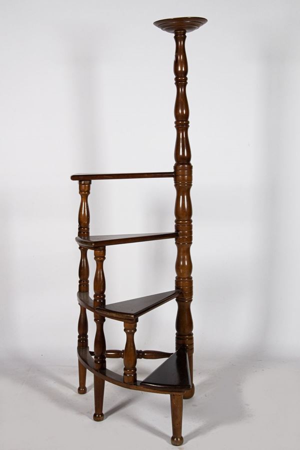 Library ladder in mahogany