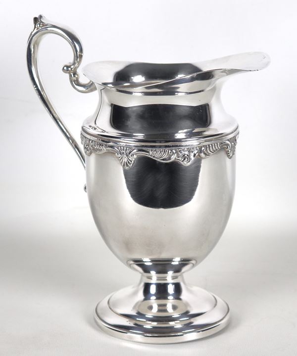 English jug in chiselled and embossed Sheffield