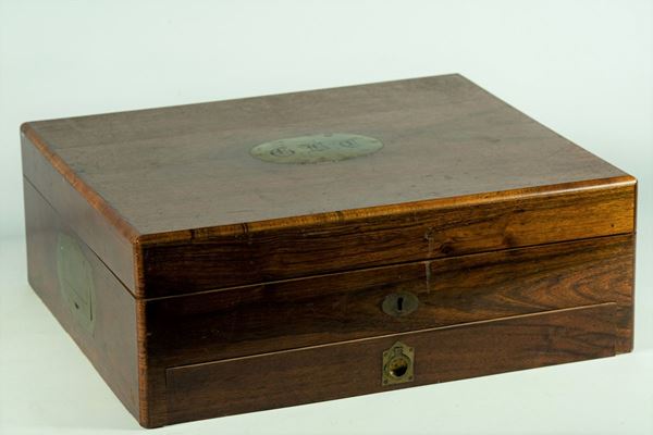 Mahogany travel box for cutlery