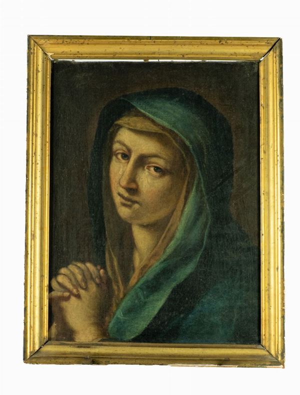 Pittore Romano Inizio XVIII Secolo - &quot;Praying Virgin&quot;