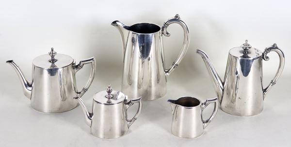 Krupp branded steel tea and coffee set (5 pcs). 40s