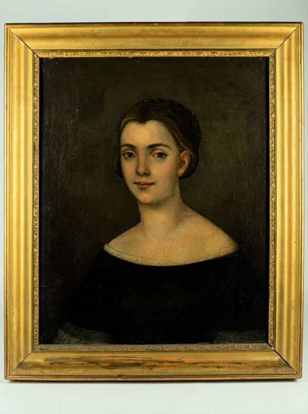 Pittore Italiano XIX Secolo - &quot;Portrait of a young woman&quot;