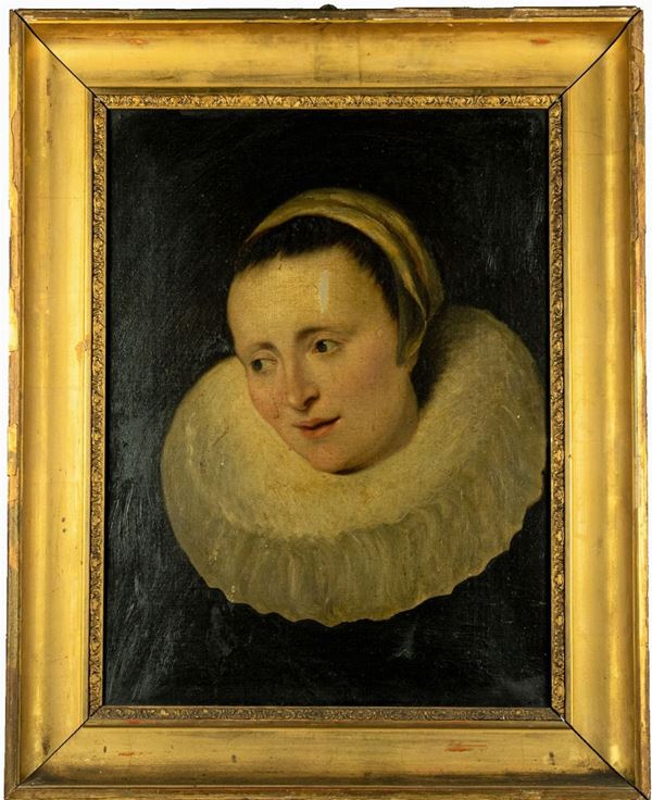 Pittore Italiano XIX Secolo - &quot;Portrait of a lady with a collar&quot;