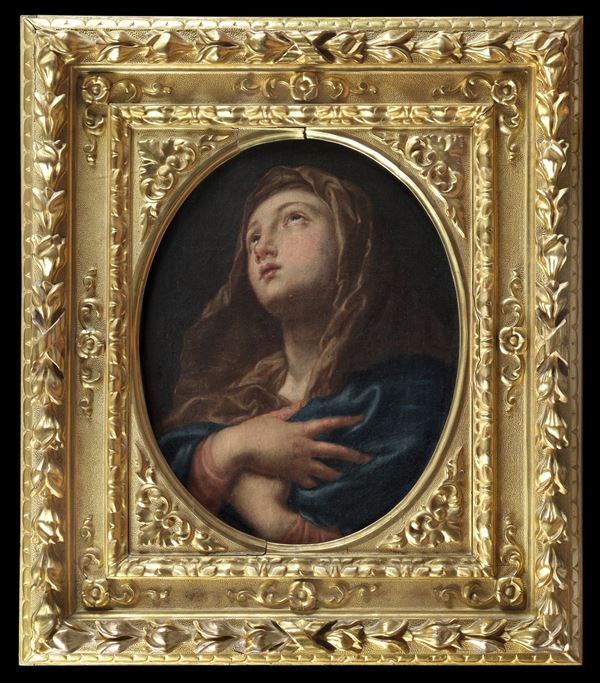 Pittore Romano Inizio XVIII Secolo - &quot;Madonna in estasi&quot;