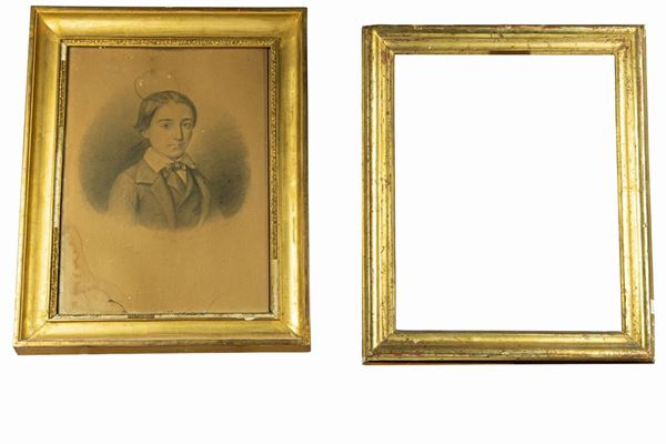 Two frames in gilded wood