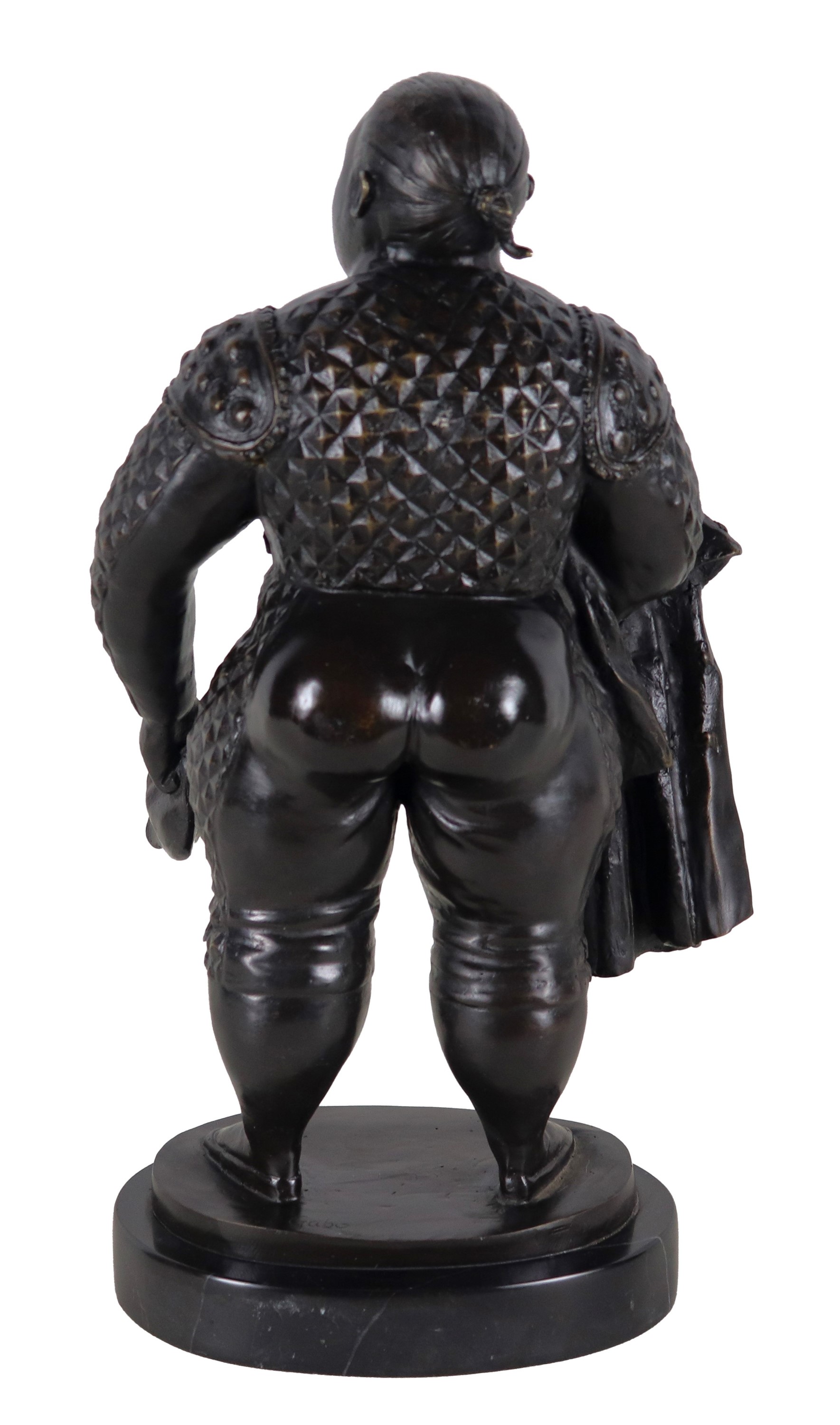 "Matador", scultura con base in marmo nero. Copia da Botero firmata Gabo