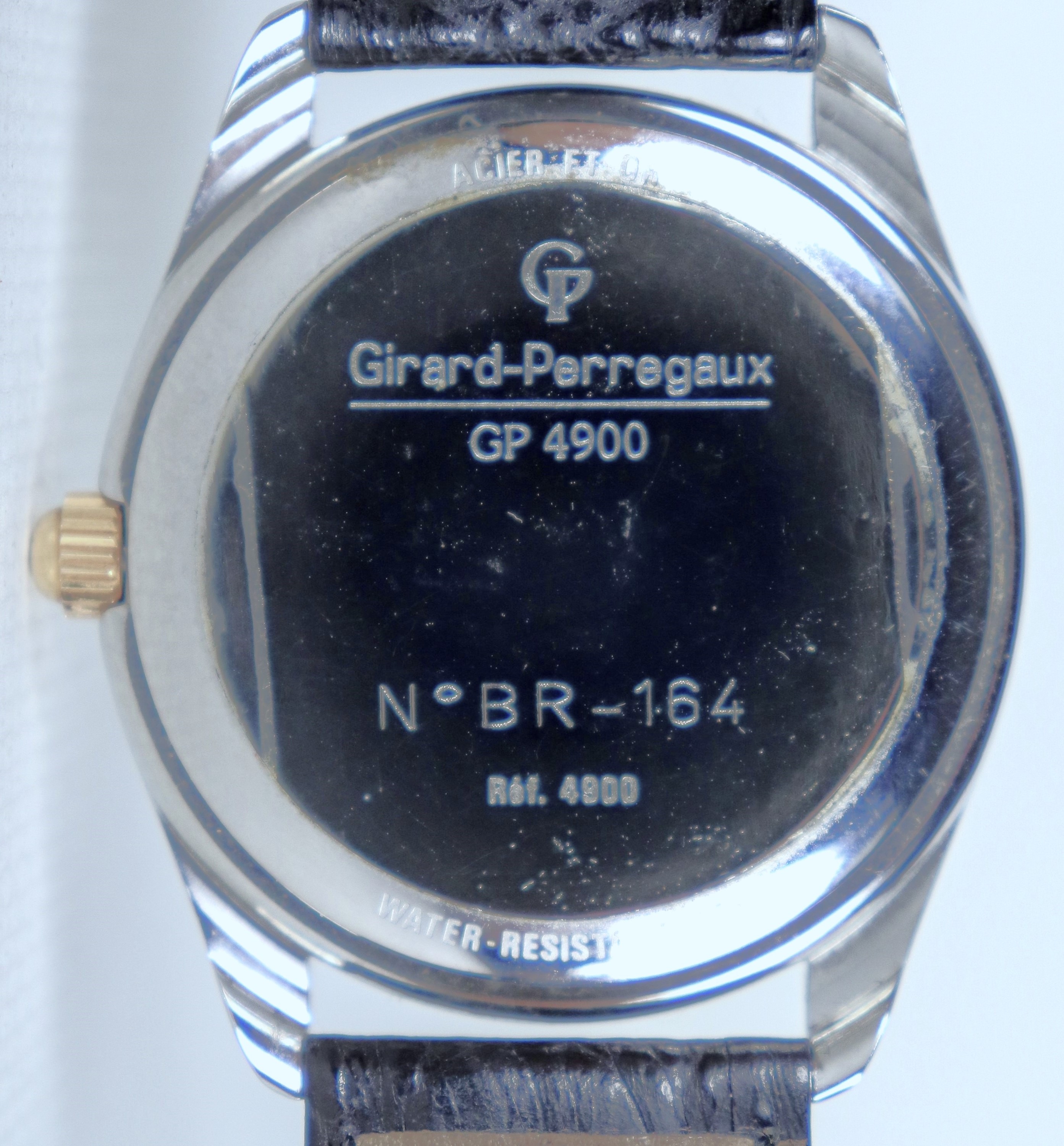 Orologio da polso Girard- Perregaux GP 4900 in acciaio, N°BR-164- Water Resistant 30m, cinturino ...