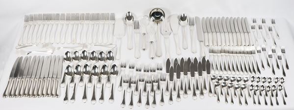 Chiseled silver cutlery set, 141 pcs, gr. 6340