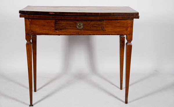 Louis XVI game table in walnut