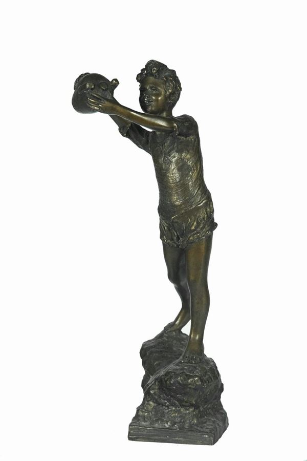 Giovanni De Martino - Patinated bronze sculpture &quot;Acquaiolo&quot;