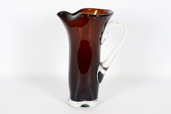 Amaranth Murano blown glass jug