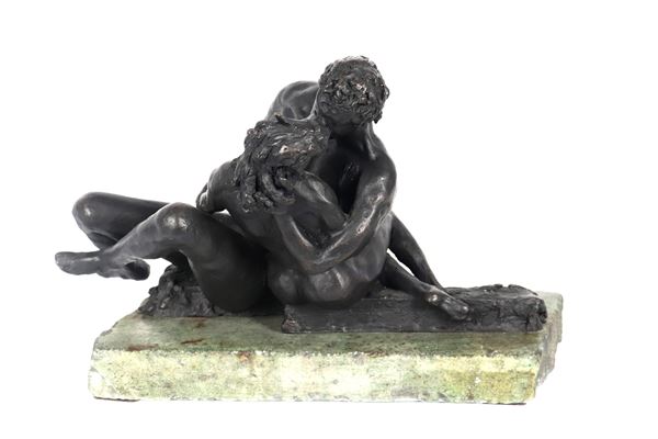 &quot;The Eternal Spring&quot;, bronze group with marble base