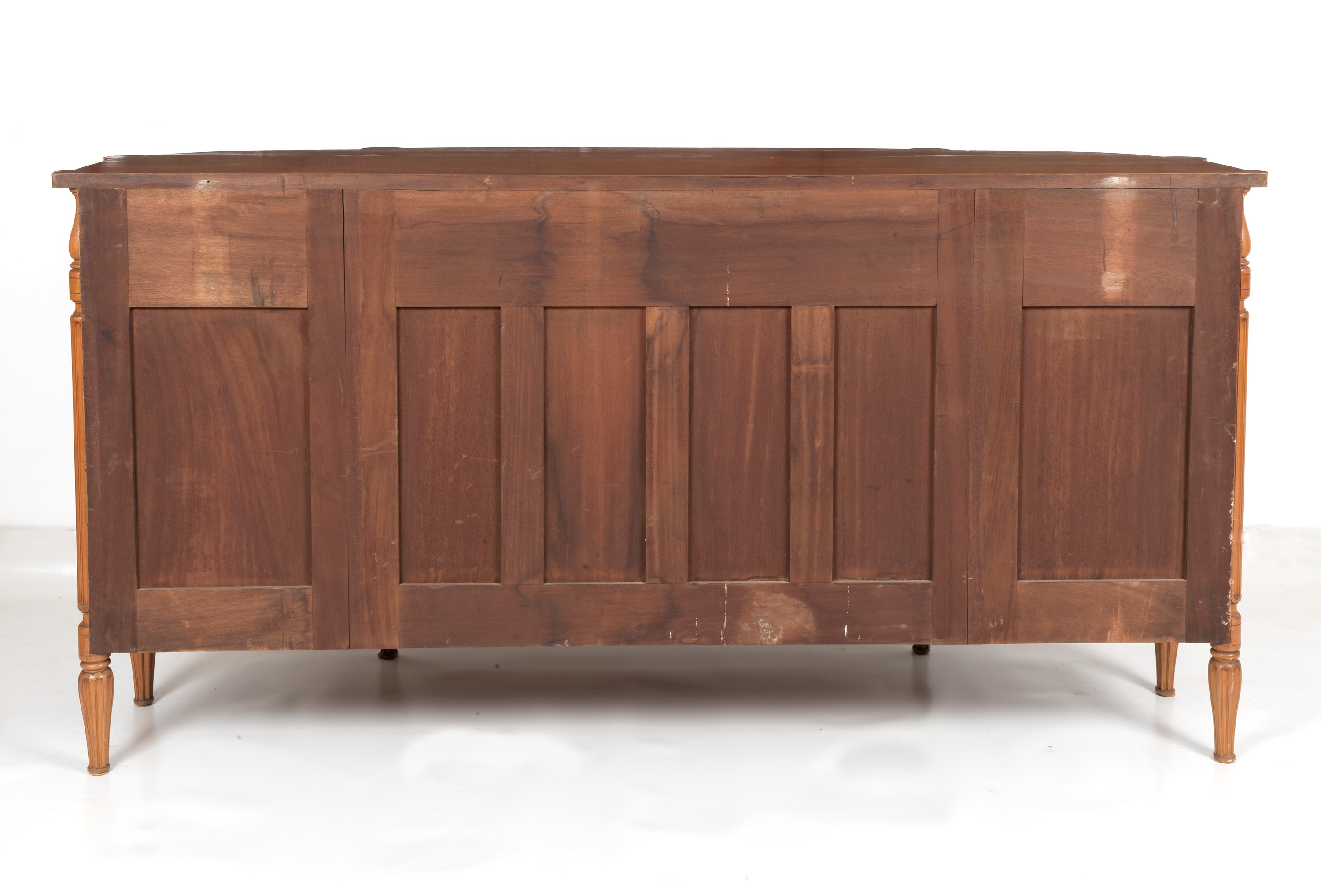 Antica servante inglese Sheraton in legno satinato, con filettature intarsiate in bois de rose e ...