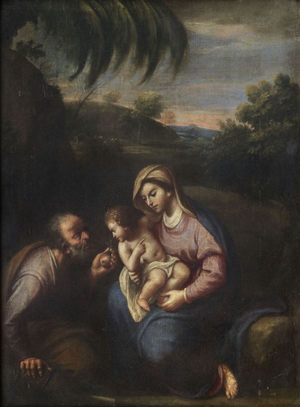 Simone Cantarini il Pesarese - &quot;Holy Family&quot;. Workshop of.
