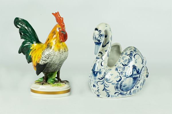 Lot in polychrome porcelain