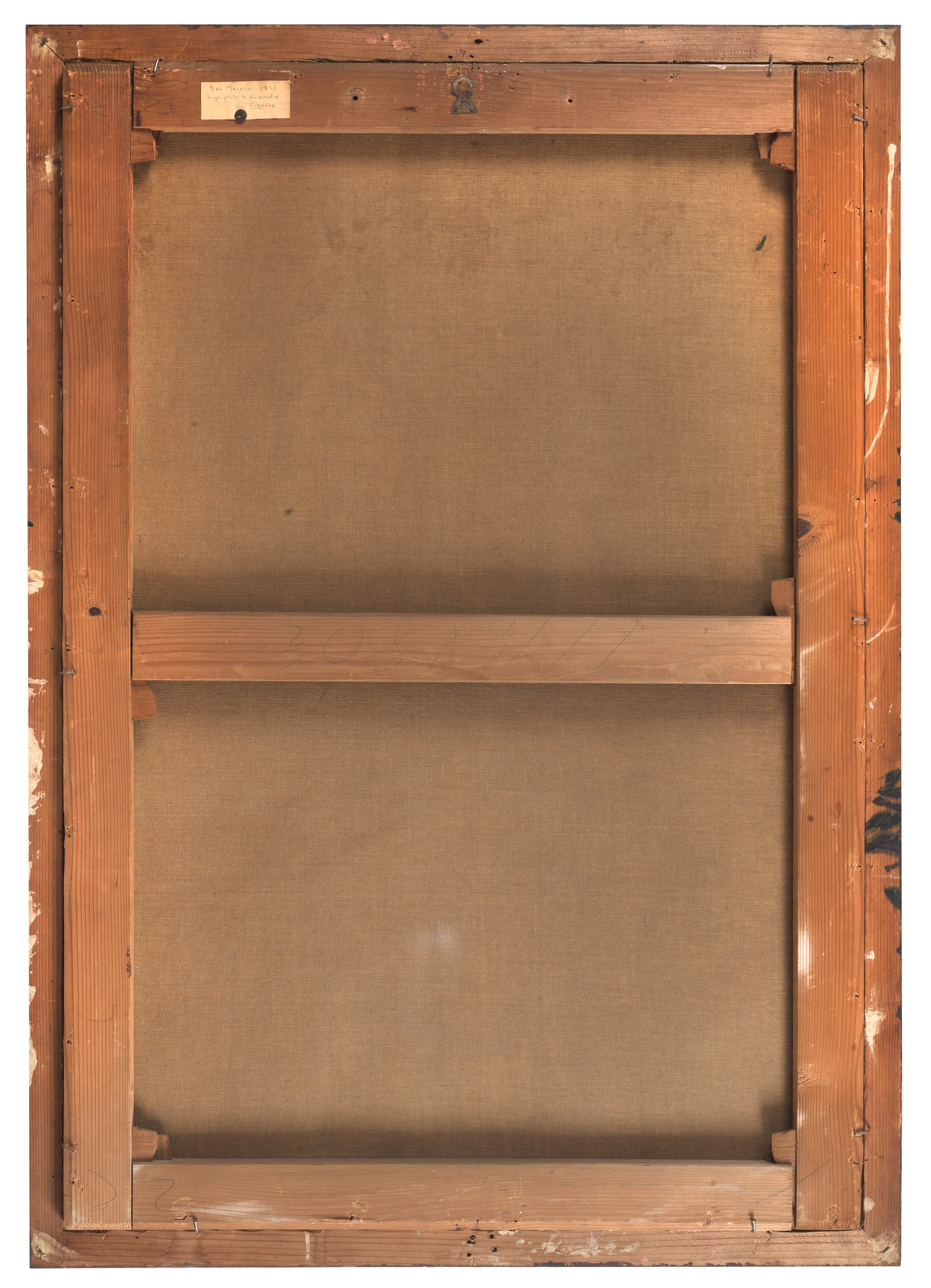 Firmato e datato 1930. "Ragazza che gioca con le bolle di sapone", dipinto ad olio su tela di ott...