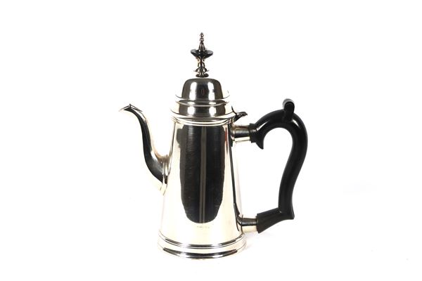 English Sheffield coffee maker with ebonized handle and knob