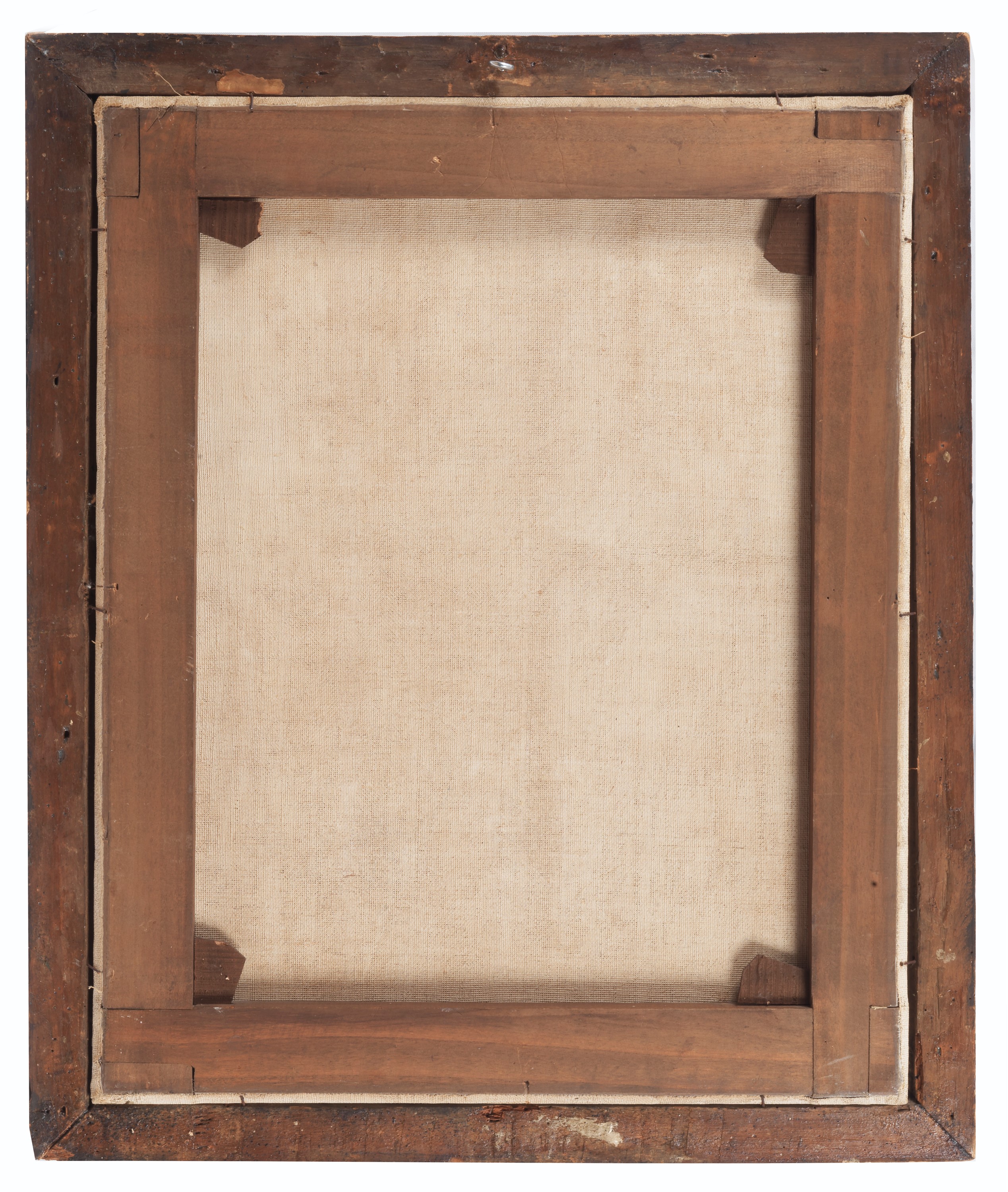 "Sacra Famiglia", dipinto ad olio su tela in cornice in legno patinato