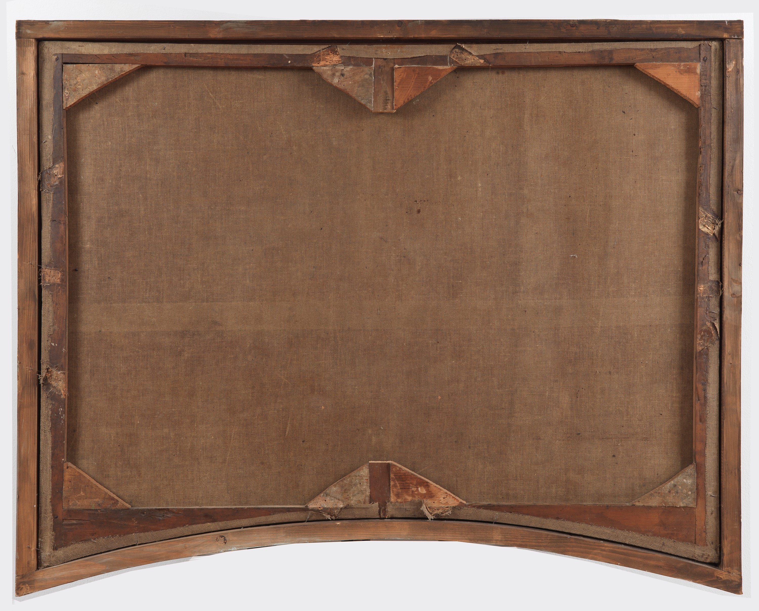 "Interno di Villa Patrizia con architetture", dipinto ad olio su tela a forma sagomata in cornice...