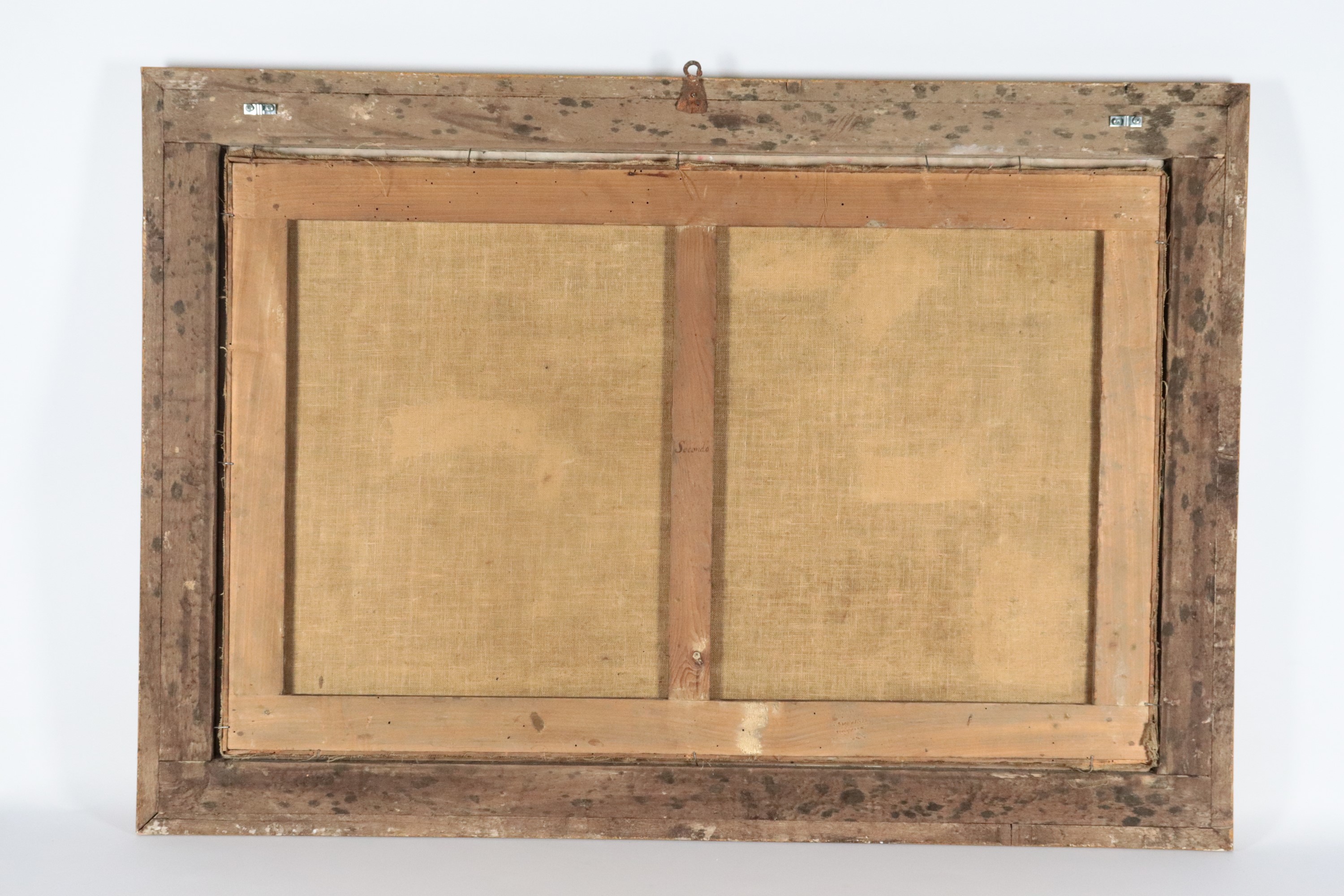 "Paesaggio con villa e carovana di nobili" dipinto ad olio su tela di ottima esecuzione pittorica...