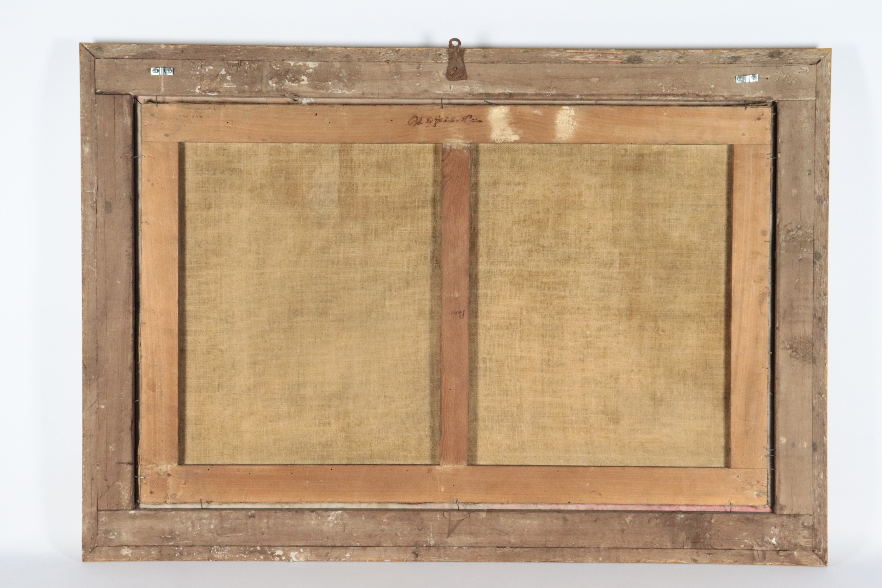 "Paesaggio con pastore e cascatella", dipinto ad olio su tela di ottima esecuzione pittorica in c...