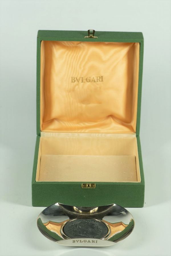 Bulgari silver shaped saucer