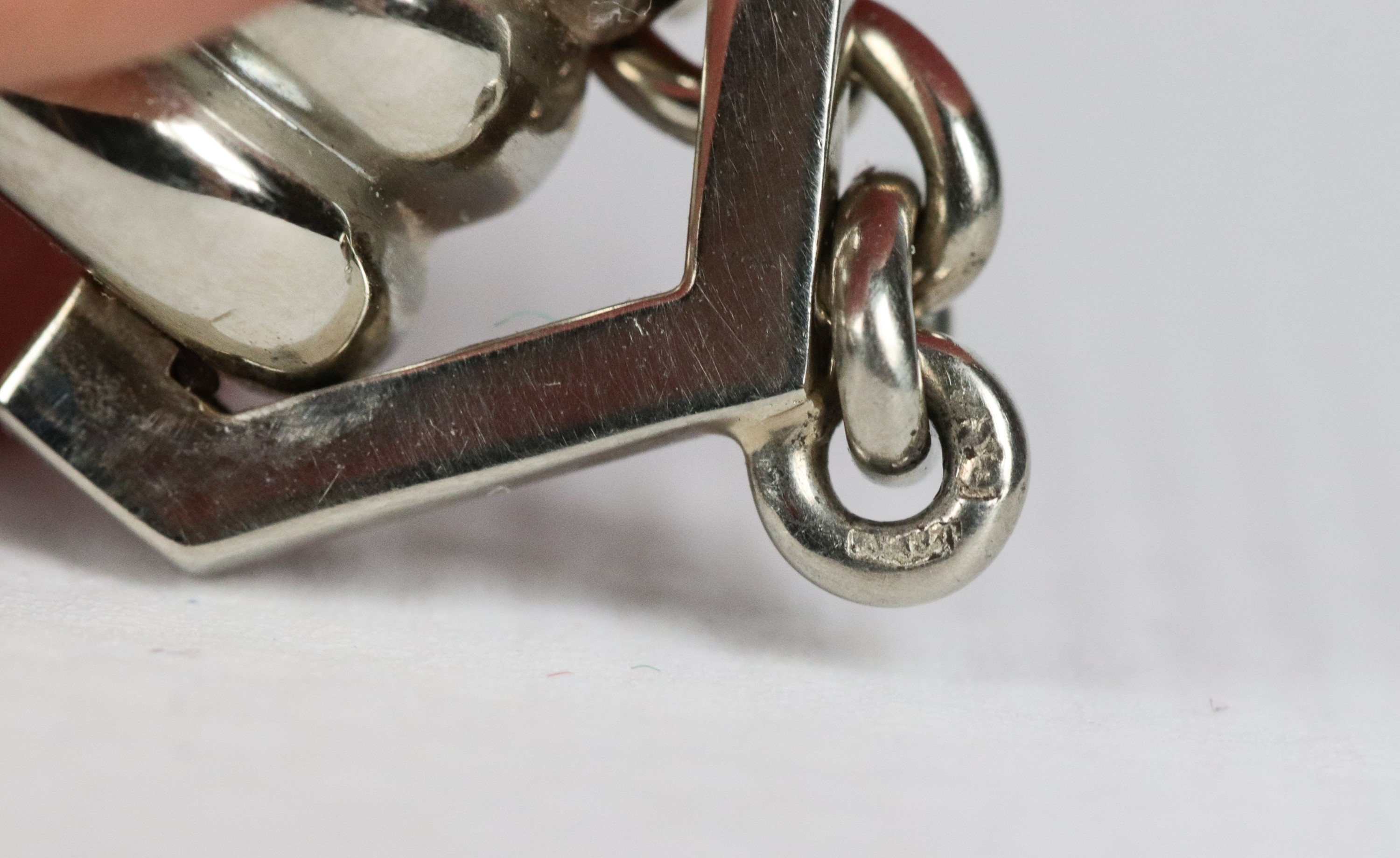 Orologio da tasca Haas Neveux & Gie - Geneve, con catena a maglia in oro bianco 18kt e tre piccol...