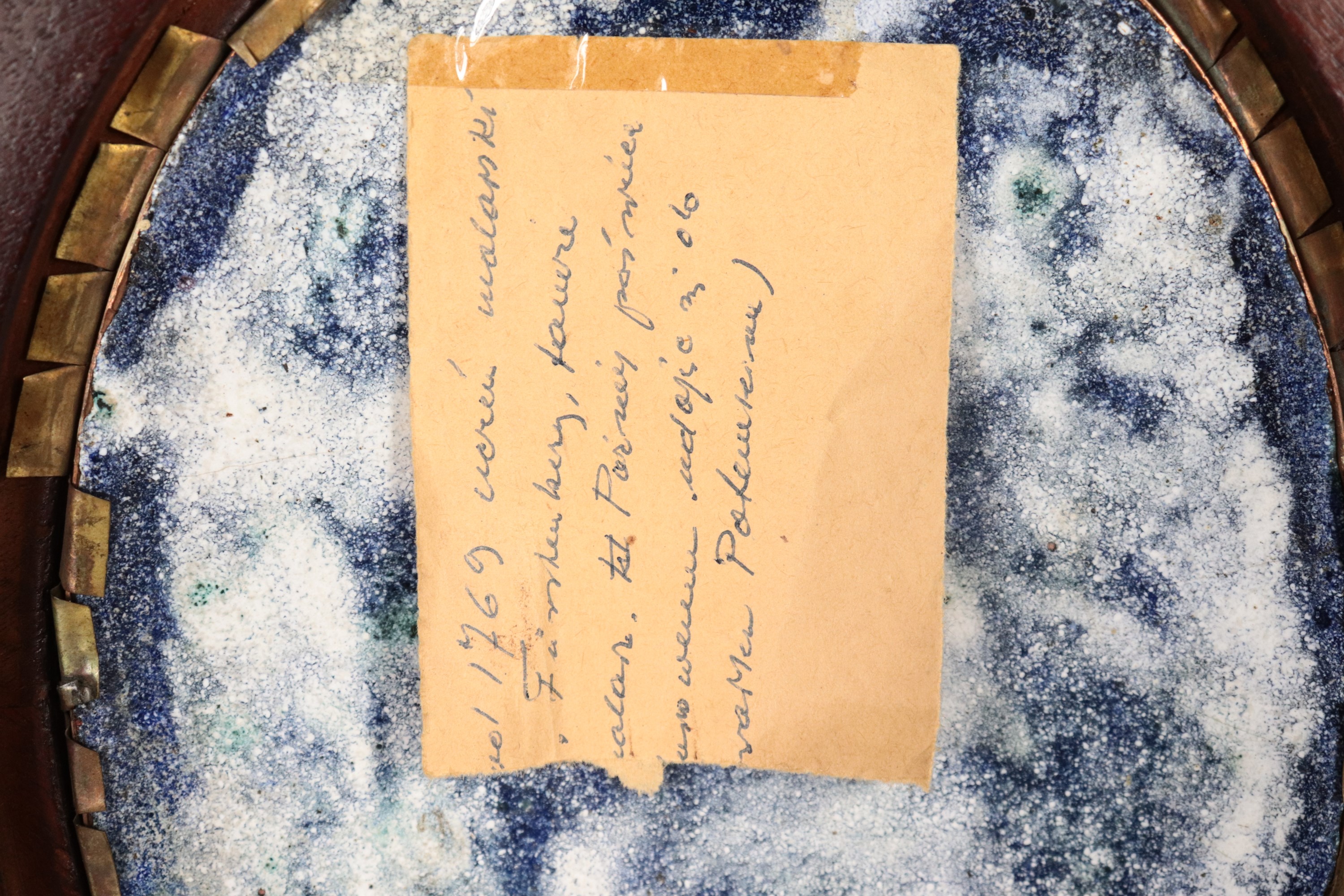 "La Resurrezione di Cristo", antica placca ovale in smalto, dipinta e firmata sul retro A. Stahn ...