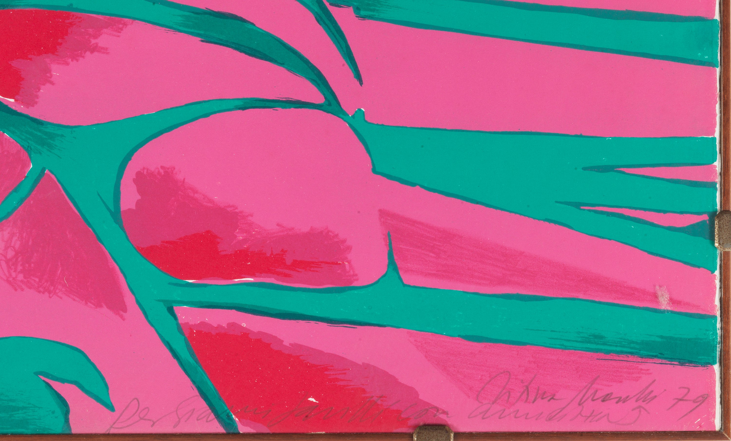 Firmata e datata 1979. "Giocatore di Rugby", Prova d'Autore acquarellata su carta, cornice a gior...